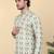 Men cotton green geometric printed short kurta