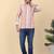 Men cotton orange ethnic motifs short kurta
