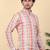 Men cotton orange ethnic motifs short kurta