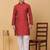 Men maroon silk blend jacquard kurta
