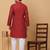 Men maroon silk blend jacquard kurta