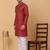 Men maroon silk blend jacquard kurta