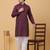 Men purple silk blend jacquard kurta