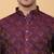 Men purple silk blend jacquard kurta