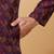 Men purple silk blend jacquard kurta