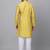 Men yellow silk blend jacquard kurta