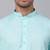 Men aqua blue linen solid kurta