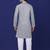 Men grey linen solid kurta