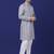 Men grey linen solid kurta