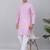 Men purple linen solid kurta