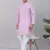Men purple linen solid kurta