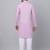 Men purple linen solid kurta