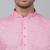 Men pink linen solid kurta