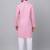 Men pink linen solid kurta