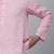 Men pink linen solid kurta