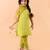 Green Georgette Kurtas Set with Gotta Work - Festive Wear for Girls