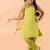 Green Georgette Kurtas Set with Gotta Work - Festive Wear for Girls
