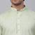 Men green linen solid kurta