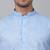 Men sky blue linen solid kurta