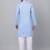 Men sky blue linen solid kurta