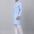 Men sky blue linen solid kurta