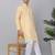 Men yellow linen solid kurta