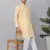 Men yellow linen solid kurta