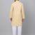 Men yellow linen solid kurta