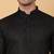 Men black pure cotton striped knee length kurta