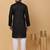 Men black pure cotton striped knee length kurta