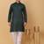 Men green pure cotton striped knee length kurta