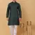 Men green pure cotton striped knee length kurta