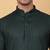 Men green pure cotton striped knee length kurta