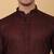 Men maroon pure cotton striped knee length kurta