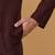 Men maroon pure cotton striped knee length kurta