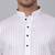 Men white pure cotton striped knee length kurta