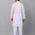 Men white pure cotton striped knee length kurta