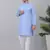 Men blue cotton striped kurta