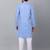 Men blue cotton striped kurta