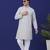 Men grey cotton striped kurta