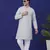 Men grey cotton striped kurta