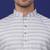 Men grey cotton striped kurta
