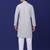 Men grey cotton striped kurta