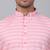 Men pink cotton striped kurta