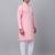 Men pink cotton striped kurta