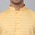 Men yellow cotton striped kurta
