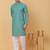 Men green cotton linen striped kurta