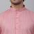 Men pink cotton linen striped kurta
