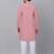 Men pink cotton linen striped kurta