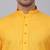 Men yellow cotton linen striped kurta